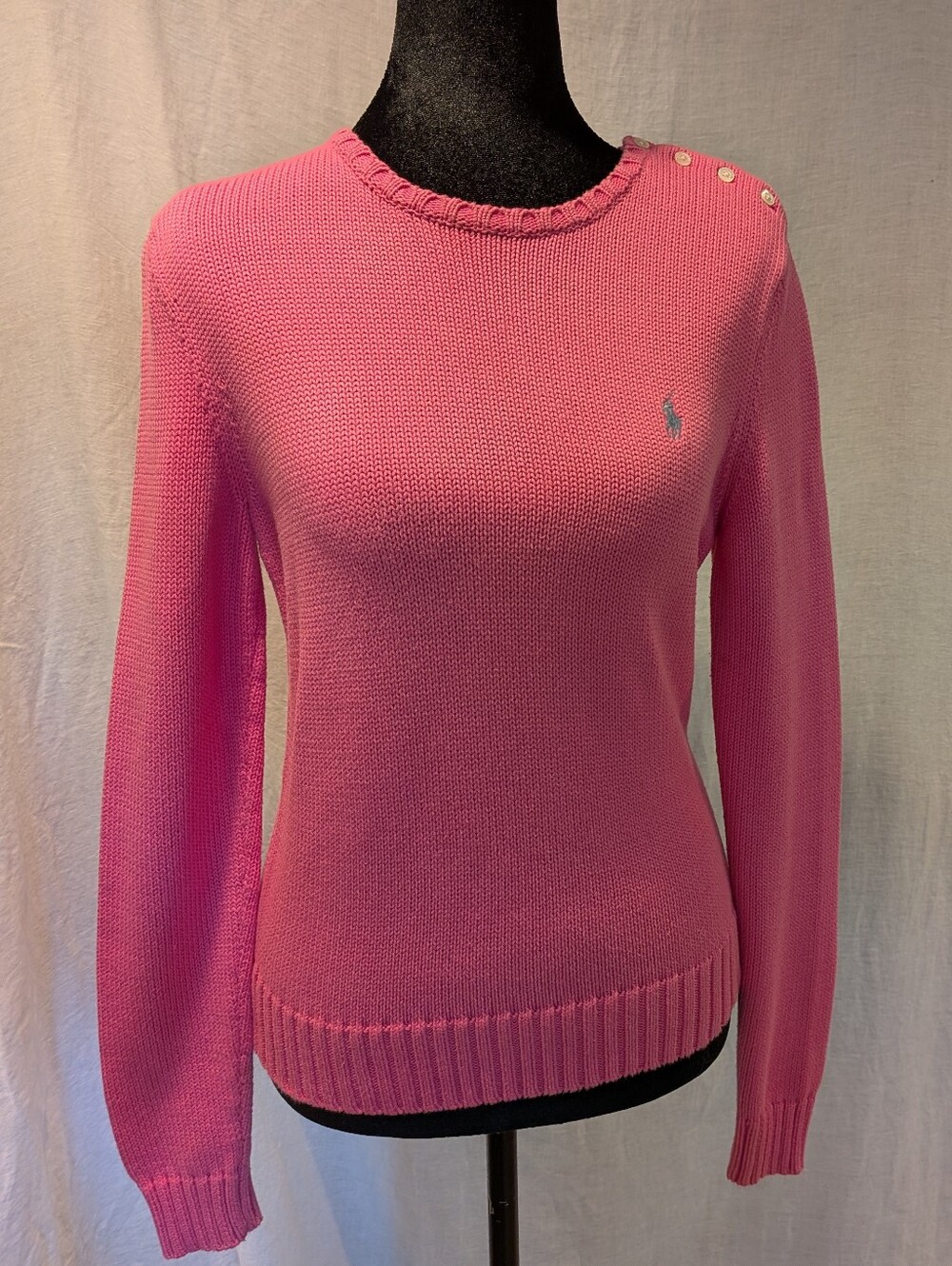 Ralph Lauren Sport Creamed Sweater With Iconic Logo Size M